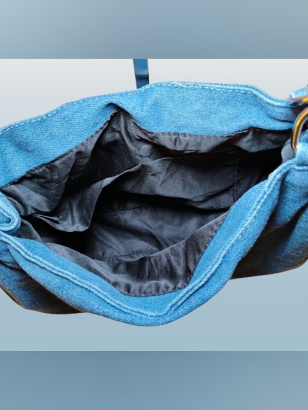 Denim Shoulder/Crossbody Bag NEW Chain/Denim Handle- SHW - Picture 9 of 9